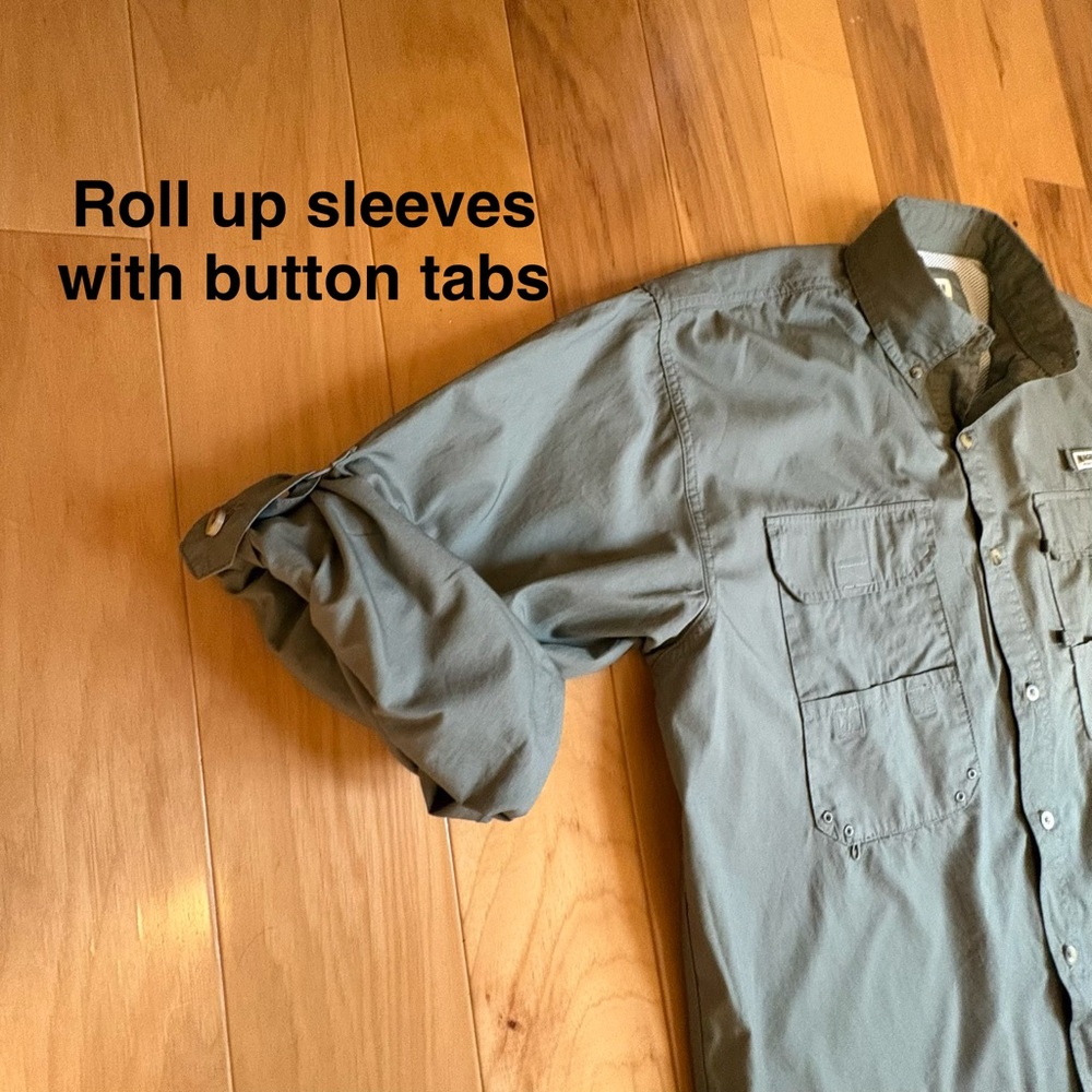 Magellan Fishing Shirt XL Green Vented UPF Performance Button Front long sleeve - Picture 6 of 12